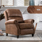 Faux Leather Pushback Recliner Chair – Upholstered Accent Armchair with Nailhead Trim for Living Room