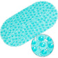 Oval Pebble PVC Bathtub Mat 36x69cm, Non-Slip Shower Mat with Suction Cups & Drainage Holes for Bathroom