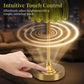Vintage Glass Table Lamp with Green Pleated Shade, Gold-Tone Finish, Rechargeable LED, 3 Light Modes and Touch Control