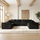 139-Inch U-Shaped Corduroy Sectional Sofa – Extra Large Deep Seat Cloud Couch, Modern Upholstered No-Assembly Living Room Sofa