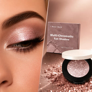 Rose Gold Shimmer Eyeshadow Palette, Natural Glow Eye Makeup, Portable Compact for Travel