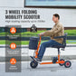 Foldable 3-Wheel Electric Mobility Scooter for Seniors – 330 lbs Capacity, 12-Mile Range, 48V Battery