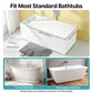 Foldable Bathtub Cover Board, 80 x 160 cm White Wood Grain Bath Tray Shelf, Durable Easy-Clean Design