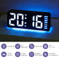 Mini Digital Alarm Clock with Blue Night Light, USB Powered, Year, Date & Temperature Display, Adjustable Brightness – Black