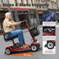 4-Wheel Foldable Electric Mobility Scooter for Adults, 20Ah Battery, 360° Swivel Seat, Solid Tires, Red