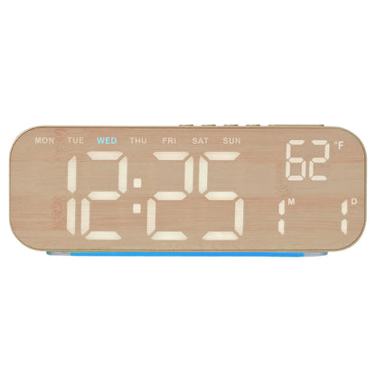 10-Inch 4-Color LED Digital Alarm Clock with Ambient Light, Dual Alarms, Auto Dimming, Timer & USB-C – Bedside Clock