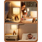 14.2-Inch Wooden Tripod Table Lamp with Linen Fabric Shade for Bedroom, Living Room and Office