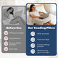 Ergonomic Curved Memory Foam Neck Pillow, Ventilated Cooling Bed & Reading Pillow with Removable Washable Cover