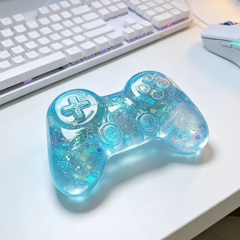 Game-Shaped Squishy Fidget Toy with Sequins, Slow-Rising Sensory Squeeze Toy