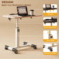 Height Adjustable Overbed Laptop Desk with Wheels, Tilting Mobile Rolling Computer Table for Bed, Couch, Home & Hospital