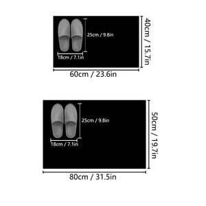 Square Flannel Bathroom Mat, Soft Absorbent Bath Rug with Non-Slip PVC Backing, Printed Floor Mat for Bathroom & Doorway