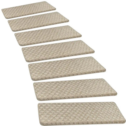 Non-Slip Carpet Stair Treads, 30 x 9.5 Inch Self-Adhesive Washable Indoor Stair Mats for Wooden Steps, Multiple Pack Sizes