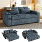 65-Inch 3-in-1 Convertible Sofa Bed – Pull-Out Sleeper Couch with 360° Swivel Side Table & USB Charging, Black