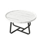 19.7" Minimalist Round Side Table with Metal Frame, Small Coffee & End Table for Living Room and Bedroom