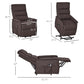 Power Lift Recliner Chair with Vibration Massage, Fabric Upholstered Electric Stand Assist Chair with Remote Control & Side Pockets – Brown