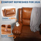 Heavy-Duty Electric Power Lift Recliner Chair with Heat & Massage, PU Leather Stand Assist Chair with Adjustable Backrest & Footrest