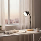 LED Desk Lamp, CRI 90+, Dimmable 3000–6000K, Flexible Gooseneck, Black Metal Shade, Wooden Base, USB Powered