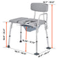 4-in-1 Bedside Commode Chair with Padded Seat & Backrest – Adjustable Height, 5L Removable Bucket, 500 lb Capacity