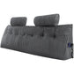 King Size Wedge Headboard Pillow with 2 Headrests & Side Pockets, Washable Flannel Backrest Pillow for Reading & Resting