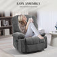 Power Lift Recliner Chair with Vibration Massage & Heat, Fabric Stand Assist Recliner with Remote Control & Side Pockets – Charcoal Gray