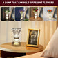 Crystal Vase LED Table Lamp with Touch Switch and Built-In Battery, Warm Glow Bedside Accent Light
