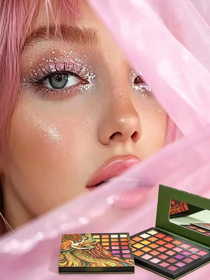36-Color Eyeshadow Palette, Highly Pigmented Blendable Eye Makeup for Parties & Festivals