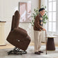 Power Lift Recliner Chair with Massage, Extra-Wide 57 cm Seat, High Back Linen Upholstered Sofa with Side Pocket
