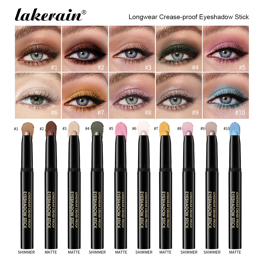 Eyeshadow & Eyeliner Stick, Matte & Shimmer Finish, Waterproof Metallic Highlighter Pencil