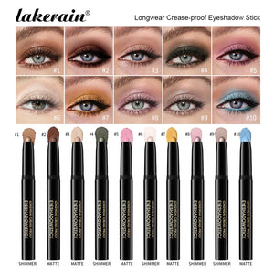 Eyeshadow and Eyeliner Stick, Matte and Shimmer Shades, Waterproof Eye Makeup Pencil