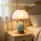 Vintage Green Crackle Ceramic Table Lamp with Pleated Scalloped Frosted Glass Shade and Antique Gold-Tone Metal Base