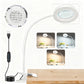 5X LED Magnifying Desk Lamp, USB Powered, 3 Color Modes, 10 Brightness Levels, Flexible Gooseneck with Metal Clamp
