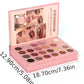 Book-Style Eyeshadow Palette with Natural Brown Matte and Shimmer Shades, Waterproof Travel Eye Makeup