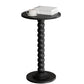 12" Round Side Table with Solid Wood Legs & Storage Shelf for Living Room and Small Spaces