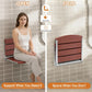 20" Wall-Mounted Folding Shower Seat – Fold-Down Bath Bench with Stainless Steel Frame, 400 lb Capacity, Red