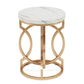 20" Modern Round End Table with Thick Wood Top & Unique O-Shaped Base for Living Room and Bedroom