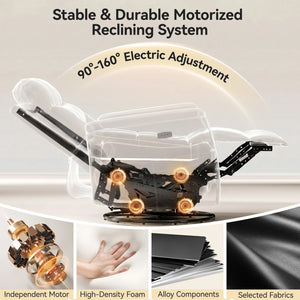 PU Leather Power Lift Recliner Chair with Vibration Massage & Lumbar Heat, Electric Stand Assist Chair with Cup Holders & Side Pockets – Gray