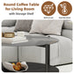 32.28" Modern Round Coffee Table with Black Tempered Glass Top & Solid Walnut Wood Storage Shelf