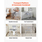 4-in-1 Bedside Commode Chair with Padded Seat & Backrest – Adjustable Height, 5L Removable Bucket, 500 lb Capacity