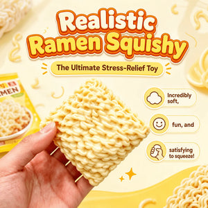 2-Pack Instant Noodle-Shaped Handmade Squeeze Balls, Crunchy ASMR Sensory Fidget Toys