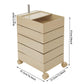 5-Tier 360° Rotating Storage Cabinet, Mobile Bedside Side Table with Multi-Level Storage for Bedroom, Sofa & Living Room