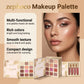 All-in-One Eye & Face Makeup Palette with Highlighter, Blush & 4 Matte Liquid Lipsticks, Sunkissed Bronze Makeup Set