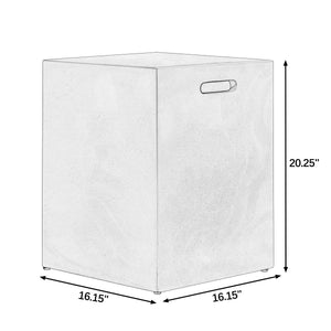 Modern Cube Side Table with Built-In Handles, Portable Square Accent End Table for Living Room & Bedroom