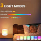 7-Color LED Bedside Table Lamp with Wooden Base, Dimmable Brightness and Remote Control