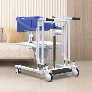 Heavy-Duty Electric Patient Lift & Transfer Chair with Commode – 330 lb Capacity