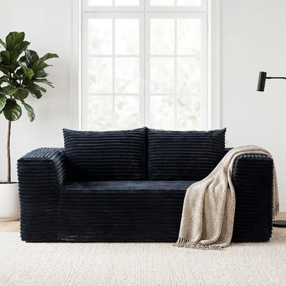 71-Inch Boneless Loveseat Sofa – Memory Foam Cloud Couch with Deep Seat Corduroy Upholstery, No Assembly Required