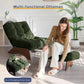 Adjustable Accent Chair with Ottoman – Tufted Upholstered Reclining Lounge Chair with Footrest for Reading & Living Room, Green