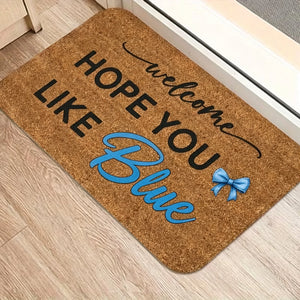 Watercolor Butterfly & Orchid Welcome Mat, Non-Slip Washable Flannel Floor Rug for Bathroom, Living Room & Entryway