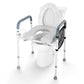 Height Adjustable Raised Toilet Seat with Padded Arms – 7-Level 19.3–25.2" Toilet Riser, 350 lb Capacity
