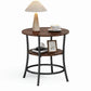 21.85" Round 2-Tier Side Table with Storage Shelf & Metal Frame for Living Room and Bedroom