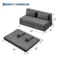 4-in-1 Folding Sofa Bed – Convertible Corduroy Loveseat Sleeper Couch with Pillow, Space-Saving Fold-Out Chair Bed